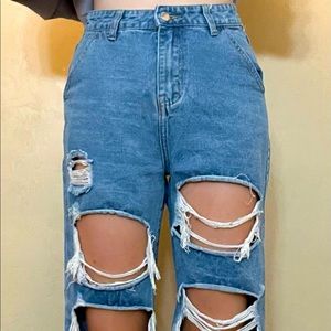 Ripped mom jeans